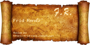 Frid René névjegykártya
